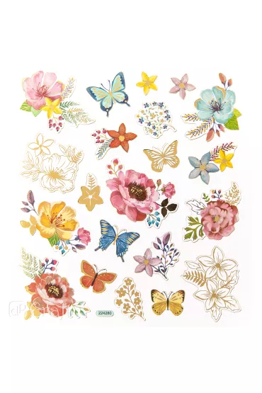 Naklejki Kwiaty i motyle
