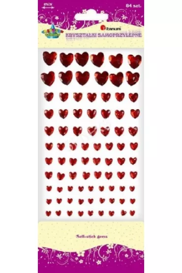 Kryształki samoprzylepne serca