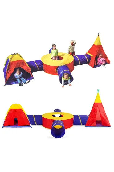 Zestaw namiotów dla dzieci 7w1 domki + 4 tunele