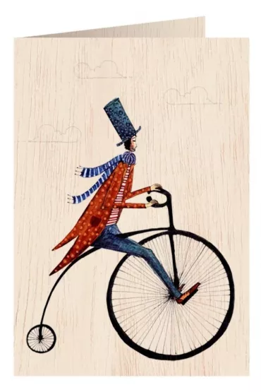 Karnet drewniany C6 + koperta Rower retro