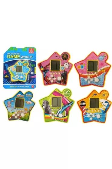 Gra elektroniczna kieszonkowa Tetris gwiazdka (różowy-pomarańczowy-zielony)