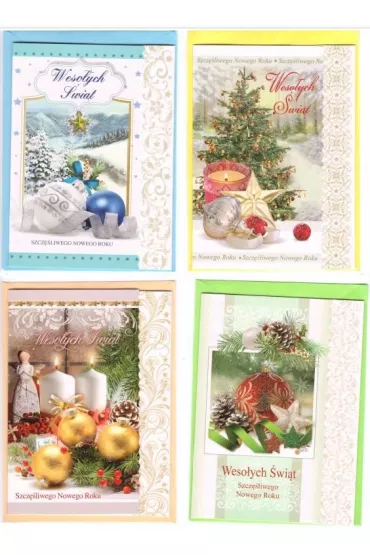 Karnet B6 Boże Narodzenie BNM świeckie (10 szt) MIX