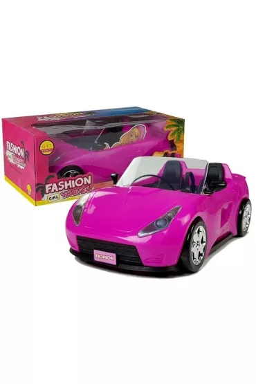 Samochód dla lalek kabriolet różowy