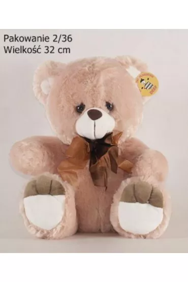 Miś beżowy z brązową kokardką duży VIC03447 34474
