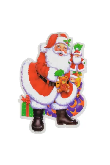 Ozdoba świąteczna Mikołaj płytka PCV z przyssawką