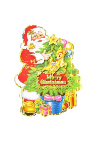 Dekoracja świąteczna papierowa Mikołaj prezent