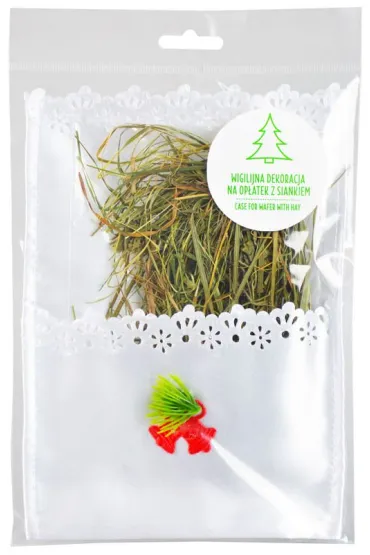 Ozdoba świąteczna na opłatek z siankiem
