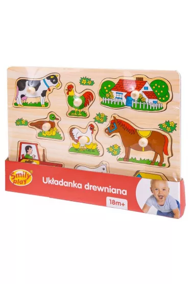 Układanka drewniana Farma 9el. FOL SMILY PLAY SPW83598AN