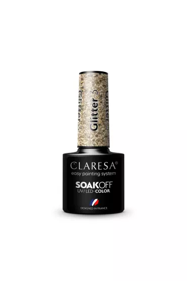 Soak Off UV/LED Glitter lakier hybrydowy 3