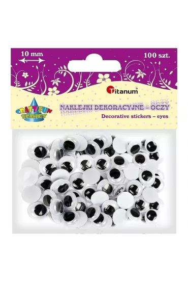 Oczy samoprzylepne bez rzęs okrągłe
