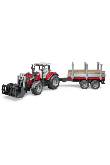 Traktor Massey Ferguson 7480 z przyczepą