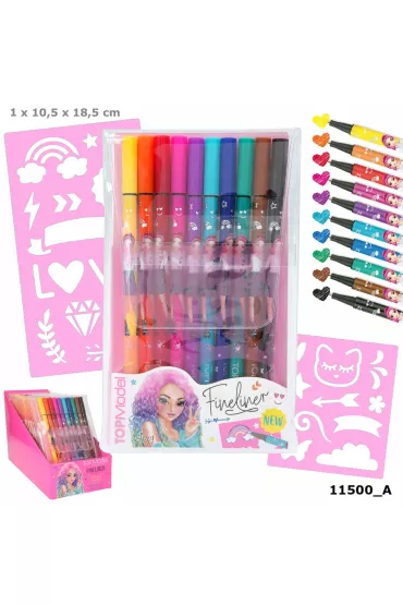 Zestaw cienkopisów z szablonami