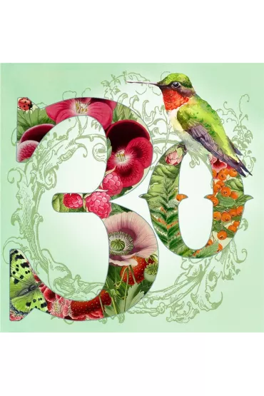 Karnet kwadrat z kopertą Urodziny 30