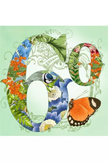 Karnet kwadrat z kopertą Urodziny 60