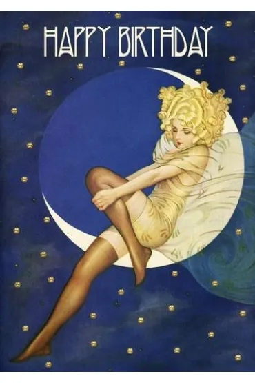 Karnet B6 brokat z kopertą Urodziny Księżyc