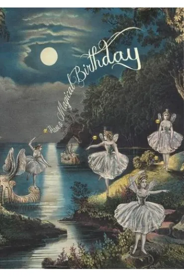 Karnet B6 brokat z kopertą Urodziny Wróżki