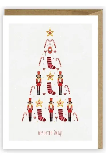 Kartka Boże Narodzenie Wesołych Świąt + eko koperta
