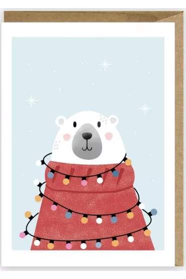 Kartka Boże Narodzenie Miś polarny + eko koperta