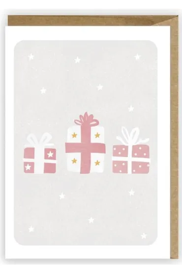 Kartka Boże Narodzenie Prezenty + eko koperta