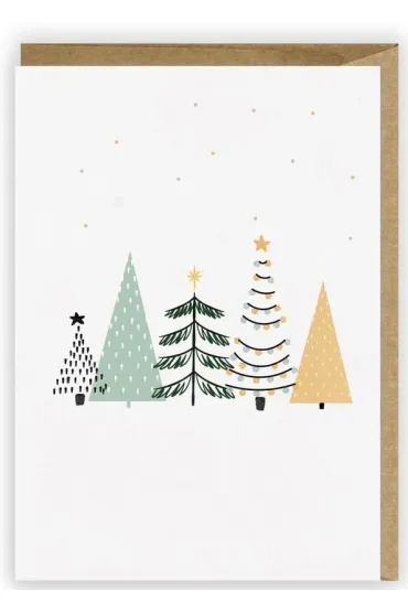 Kartka Boże Narodzenie Choinki eko koperta K079