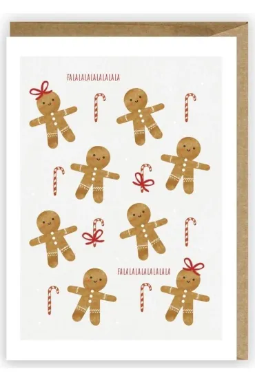 Kartka Boże Narodzenie Pierniczki + eko koperta