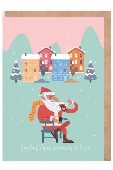 Kartka Boże Narodzenie Mikołaj + eko koperta