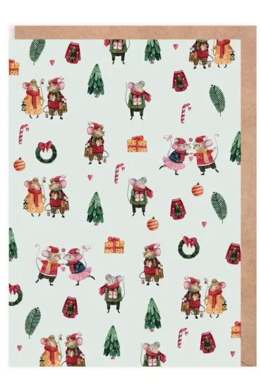 Kartka Boże Narodzenie Myszki + eko koperta