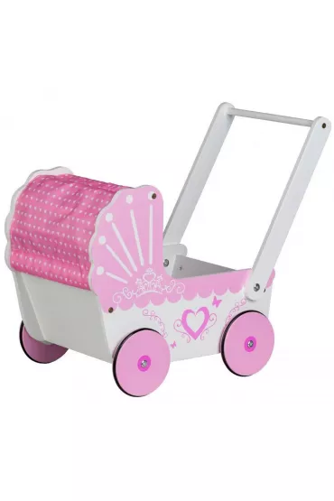 Drewniany wózek dla lalek pchacz dla dzieci