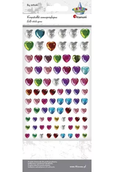 Kryształki samoprzylepne serca mix