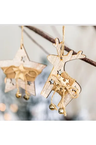 Drewniana zawieszka z dzwoneczkami