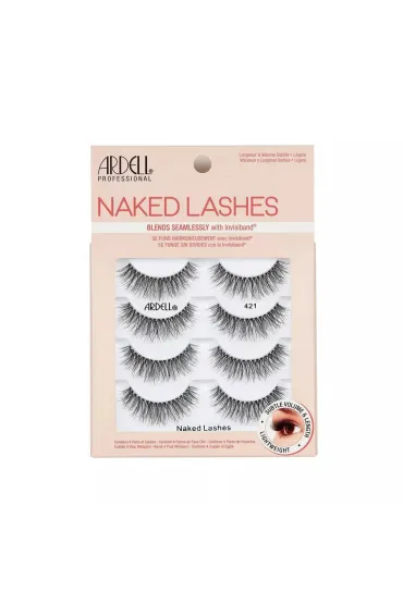 4 pary sztucznych rzęs na pasku Black