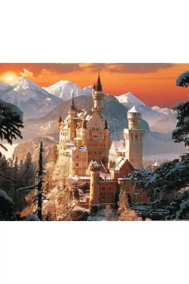 Diamentowa mozaika - Zamek w Alpach zimą 6423