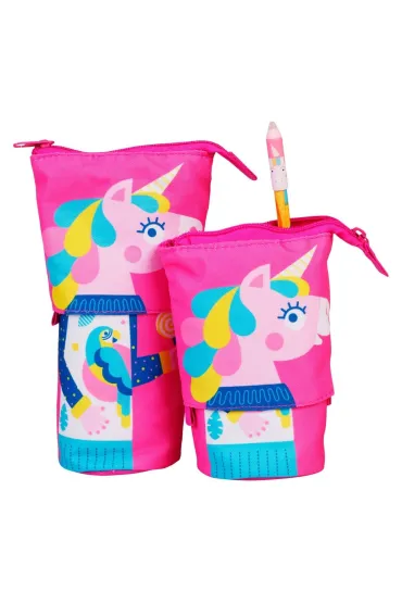 Piórnik saszetka wysuwana, Cool Gang - Uni, ciemny róż