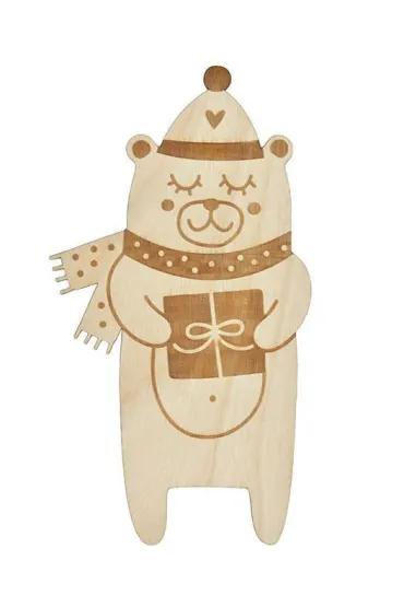 Zakładka drewniana. Panna Miś