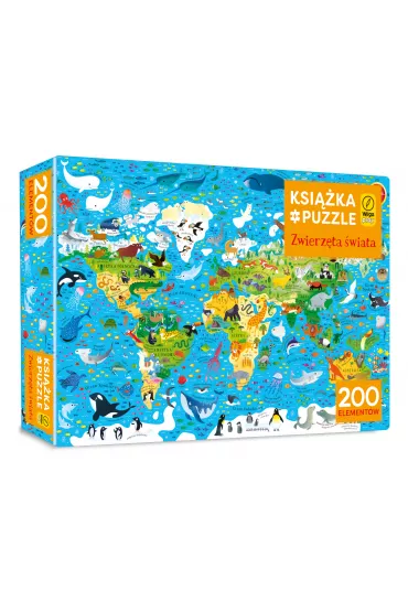 Książka i puzzle 200 el. Zwierzęta świata