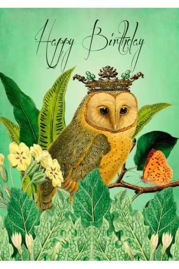 Karnet B6 z kopertą Urodziny Sowa w koronie