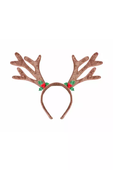 Opaska rogi renifera brązowa