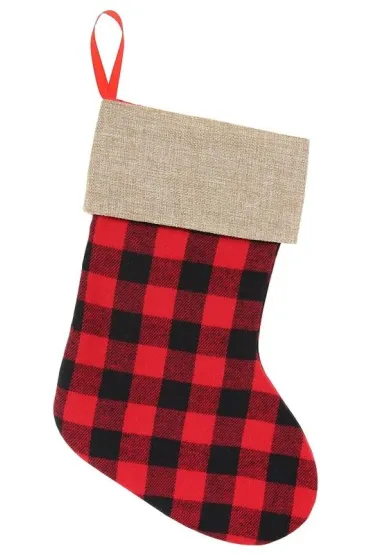 Skarpeta świąteczna czerwono-czarna rozm. 40,5cm