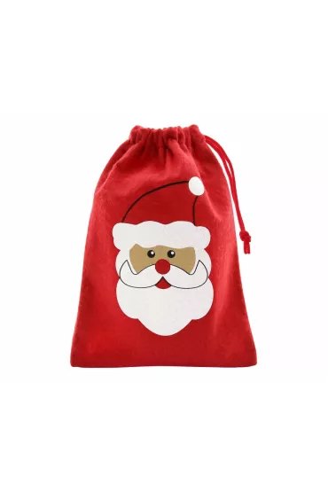 Worek świąteczny Mikołaj czerwony 18x24cm