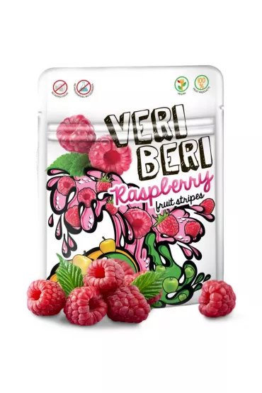 Żelki malinowe paski owocowe