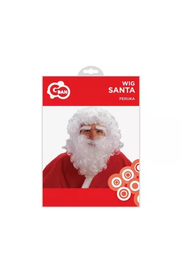 Peruka Mikołaja z brodą i brwiami