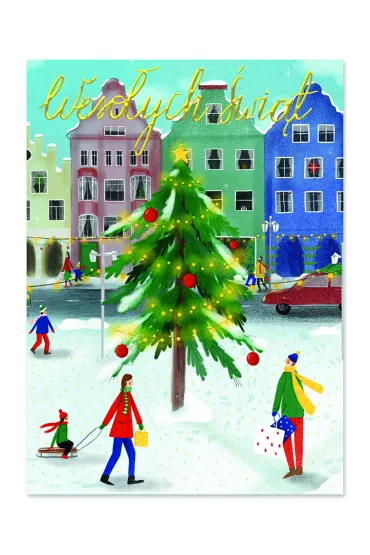 Karnet B6 Boże Narodzenie Miasteczko