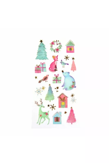 Naklejki świąteczne pastelowe