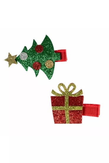 Świateczne brokatowe spinki