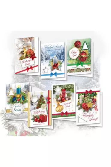 Karnet Boże Narodzenie z opłatkiem, świeckie mix