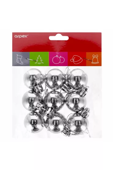 Bombki mini srebrne 9 szt