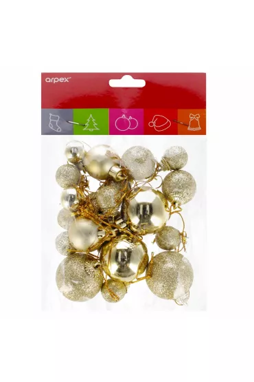 Komplet bombek załotych - mix rozmiarów