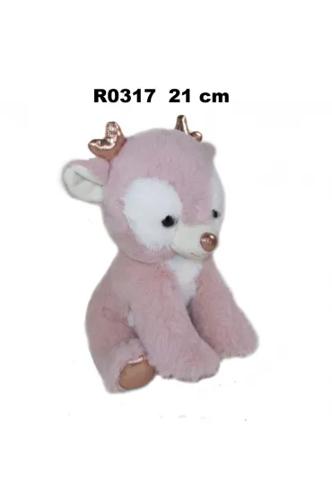 Łoś Renifer świąteczny różowy 21cm