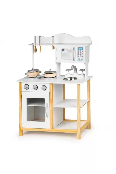 Drewniana kuchnia dla dzieci z akcesoriami