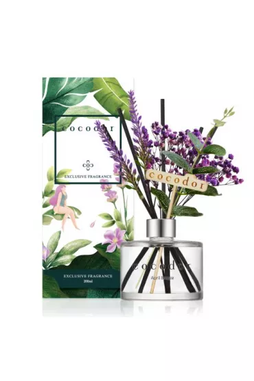 Dyfuzor zapachowy z patyczkami i prawdziwymi kwiatami Flower Lavender April Breeze PDI30422
